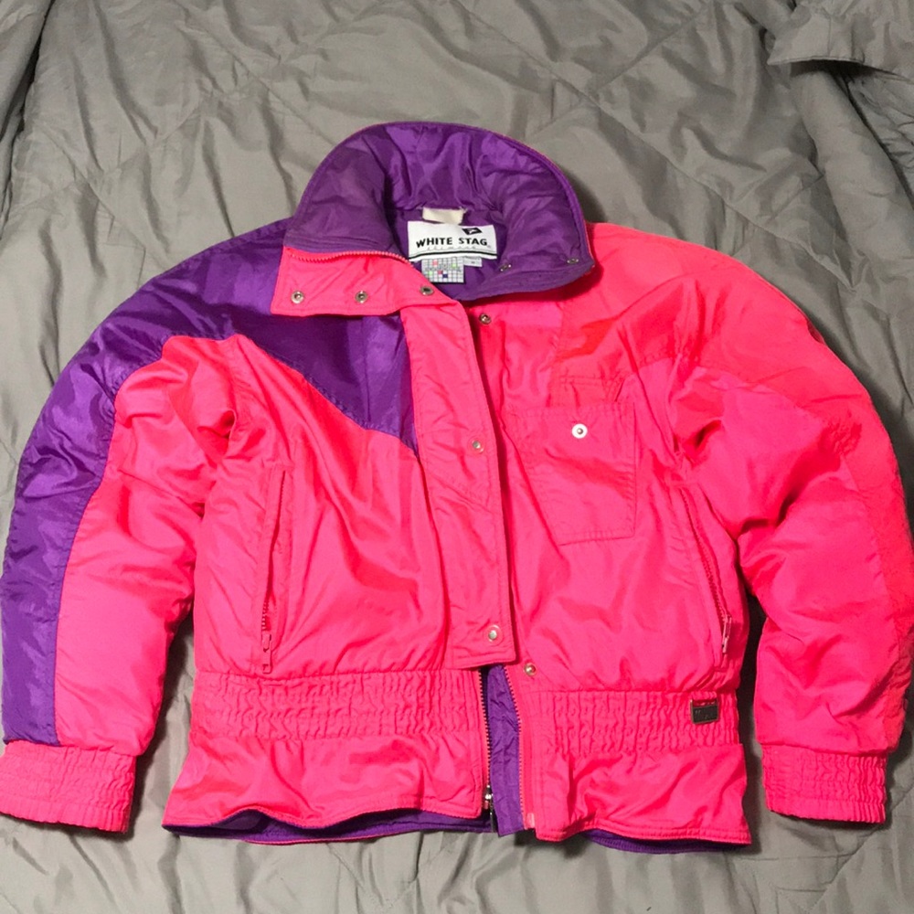 Vintage neon puffer coat